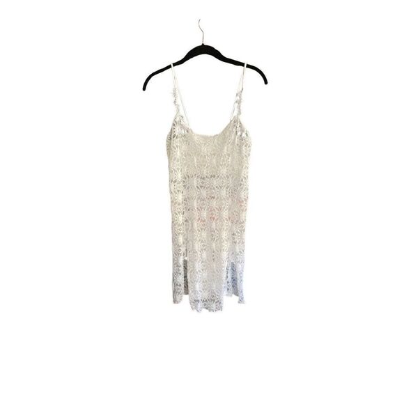 Lace women’s white, sheer floral print Lingerie/slip S/N - Picture 2 of 4